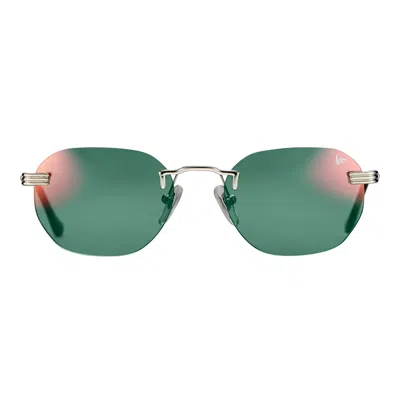 Vintage Frames Company Detroit Player Rimless Drill Mount 24kt White Gold In Multi