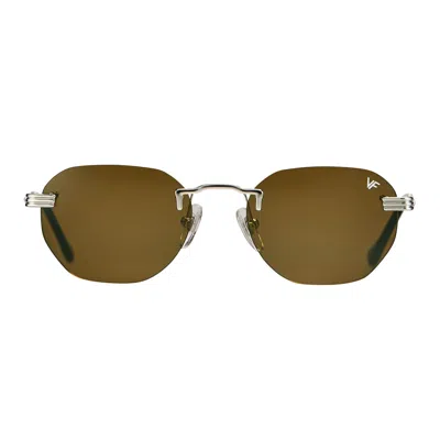 Vintage Frames Company Detroit Player Rimless Drill Mount 24kt White Gold In Multi