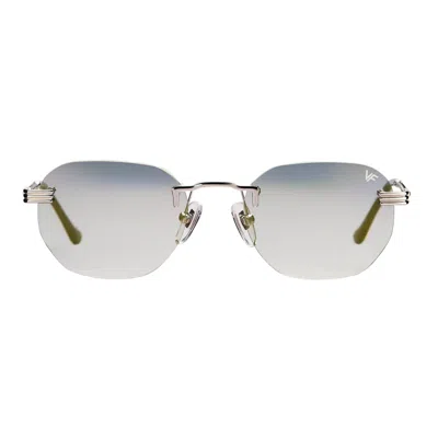 Vintage Frames Company Detroit Player Rimless Drill Mount 24kt White Gold In Multi