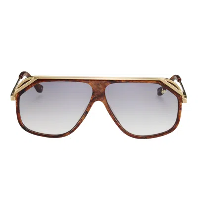 Vintage Frames Company Eastwood Marbled Wood Acetate In Brown