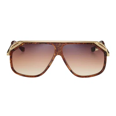 Vintage Frames Company Eastwood Marbled Wood Acetate In Brown