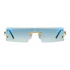 Vintage Frames Company Empire Rimless Drill Mount 24kt Gold In Blue