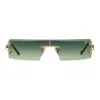 Vintage Frames Company Empire Rimless Drill Mount 24kt Gold In Green