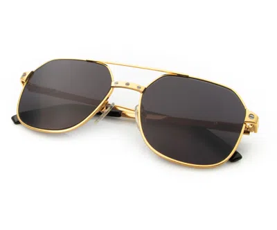 Vintage Frames Company Escobar Love Collection 24kt Two-tone Yellow Gold In Black
