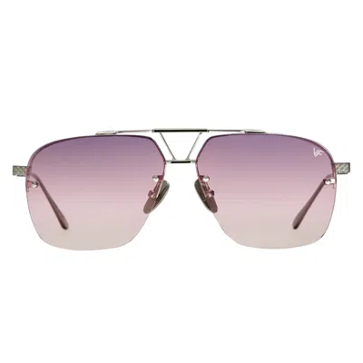 Vintage Frames Company Falcon Rimless Drill Mount 24kt White Gold In Purple