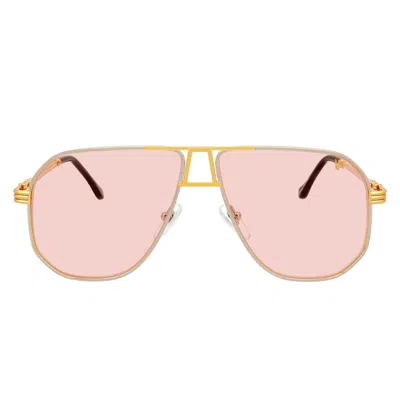 Vintage Frames Company Fight Club 18kt Two-tone Yellow Gold In Pink