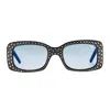 Vintage Frames Company Godfather Black Acetate Swarovski Crystals Edition In Black