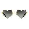 Vintage Frames Company Heart Decor Rimless Drill Mount 24kt Gold In Gray