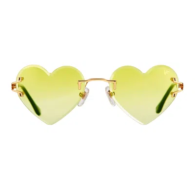 Vintage Frames Company Heart Decor Rimless Drill Mount 24kt Gold