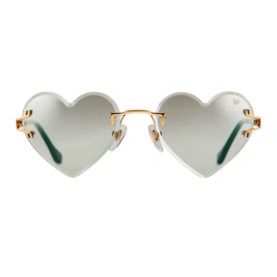 Vintage Frames Company Heart Decor Rimless Drill Mount 24kt Gold In Neutral