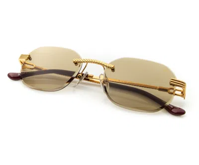 Vintage Frames Company Hustler Rimless Drill Mount 24kt Gold