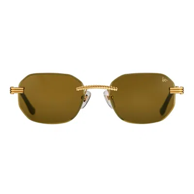 Vintage Frames Company Hustler Rimless Drill Mount 24kt Gold In Green