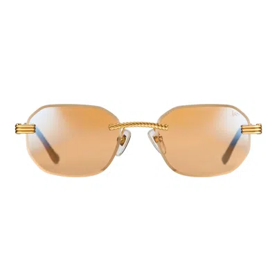 Vintage Frames Company Hustler Rimless Drill Mount 24kt Gold