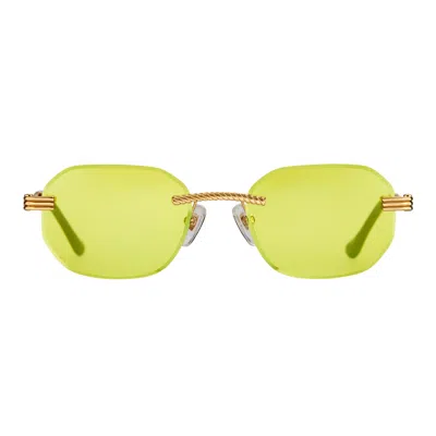 Vintage Frames Company Hustler Rimless Drill Mount 24kt Gold