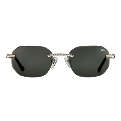 Vintage Frames Company Hustler Rimless Drill Mount 24kt White Gold In Metallic