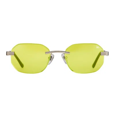 Vintage Frames Company Hustler Rimless Drill Mount 24kt White Gold In Green