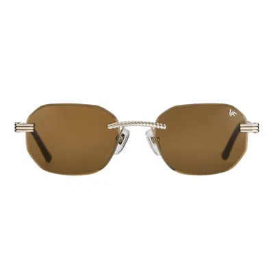 Vintage Frames Company Hustler Rimless Drill Mount 24kt White Gold In Multi