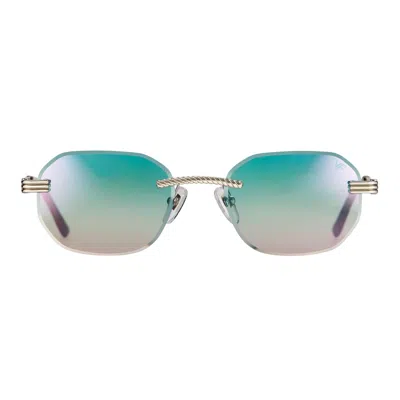 Vintage Frames Company Hustler Rimless Drill Mount 24kt White Gold In Multi