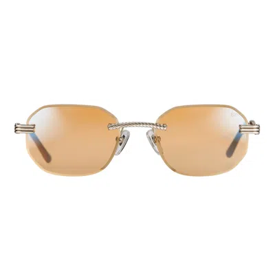 Vintage Frames Company Hustler Rimless Drill Mount 24kt White Gold In Neutral