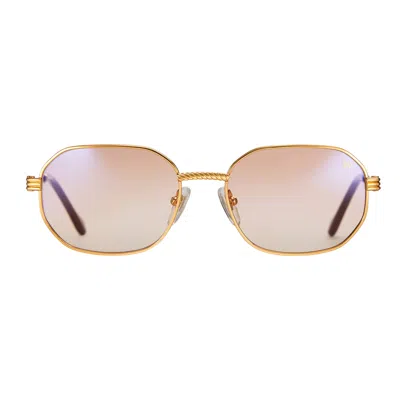 Vintage Frames Company Hustler Signature Series 18kt Gold In Brown