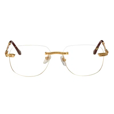 Vintage Frames Company Hustler Xl Rimless Drill Mount 24kt Gold