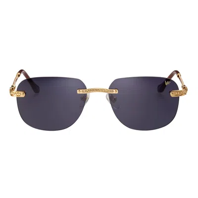 Vintage Frames Company Hustler Xl Rimless Drill Mount 24kt Gold