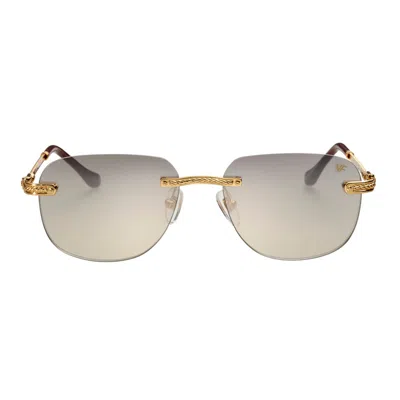 Vintage Frames Company Hustler Xl Rimless Drill Mount 24kt Gold