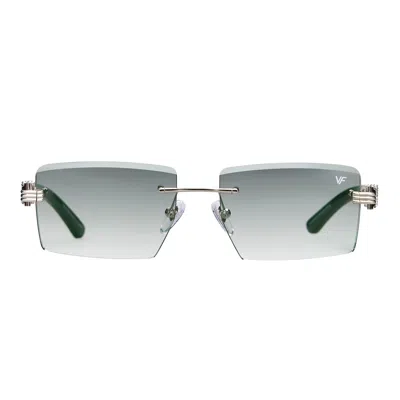 Vintage Frames Company Icon Buffs Rimless Black Buffalo Horn 24kt White Gold In Multi