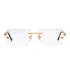 Vintage Frames Company Icon Buffs Rimless Black Buffalo Horn 24kt Gold In Gray