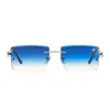 Vintage Frames Company Icon Buffs Rimless Black Buffalo Horn 24kt White Gold In Blue