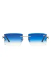 Vintage Frames Company Icon Rimless Drill Mount Sunglasses In Blue