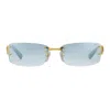 Vintage Frames Company Infamous Rimless Drill Mount 24kt Gold In Blue