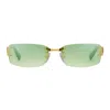 Vintage Frames Company Infamous Rimless Drill Mount 24kt Gold In Green