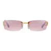 Vintage Frames Company Infamous Rimless Drill Mount 24kt Gold In Pink