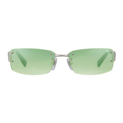 Vintage Frames Company Infamous Rimless Drill Mount 24kt White Gold In Green