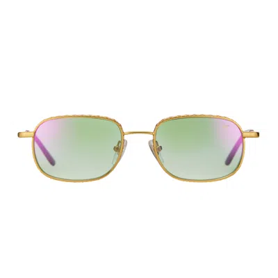 Vintage Frames Company Juice 18kt Gold In Green