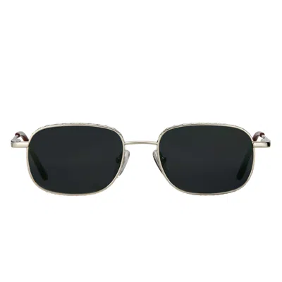 Vintage Frames Company Juice 18kt White Gold In Black