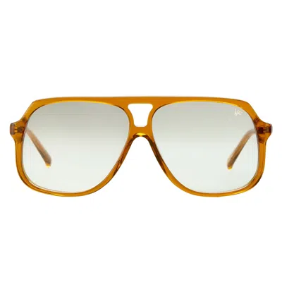 Vintage Frames Company King Size Amber Translucent Acetate In Brown