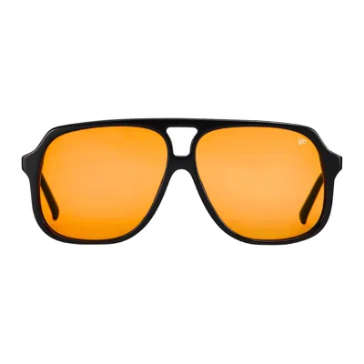 Vintage Frames Company King Size Black Acetate In Orange