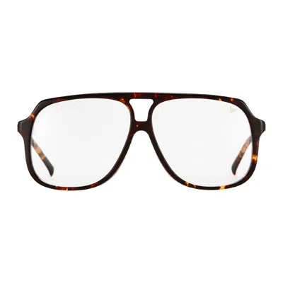 Vintage Frames Company King Size Brown Tortoise Acetate In Black
