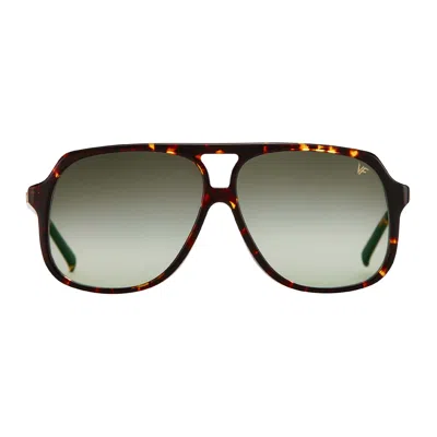 Vintage Frames Company King Size Brown Tortoise Acetate In Black