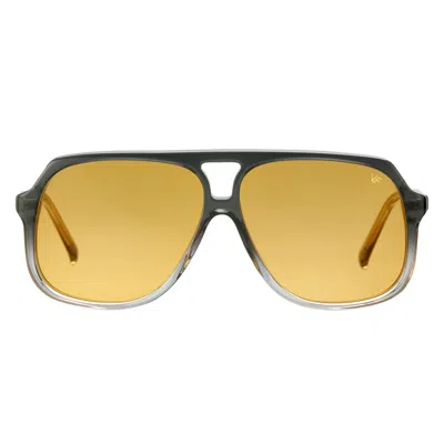 Vintage Frames Company King Size Grey Translucent Acetate In Green