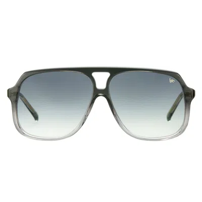 Vintage Frames Company King Size Grey Translucent Acetate In Green