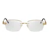 Vintage Frames Company L'enfant Terrible Rimless Drill Mount 24kt Gold In Gray