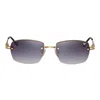 Vintage Frames Company L'enfant Terrible Rimless Drill Mount 24kt Gold In Blue