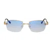 Vintage Frames Company L'enfant Terrible Rimless Drill Mount 24kt Gold In Blue