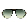 Vintage Frames Company Lucky Black Acetate In Green