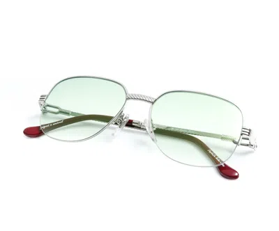 Vintage Frames Company Mayor Half Rim 18kt White Gold In Silver