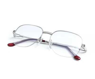 Vintage Frames Company Mayor Half Rim 18kt White Gold In Silver