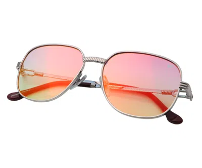 Vintage Frames Company Mayor Signature Series 18kt White Gold In Pink